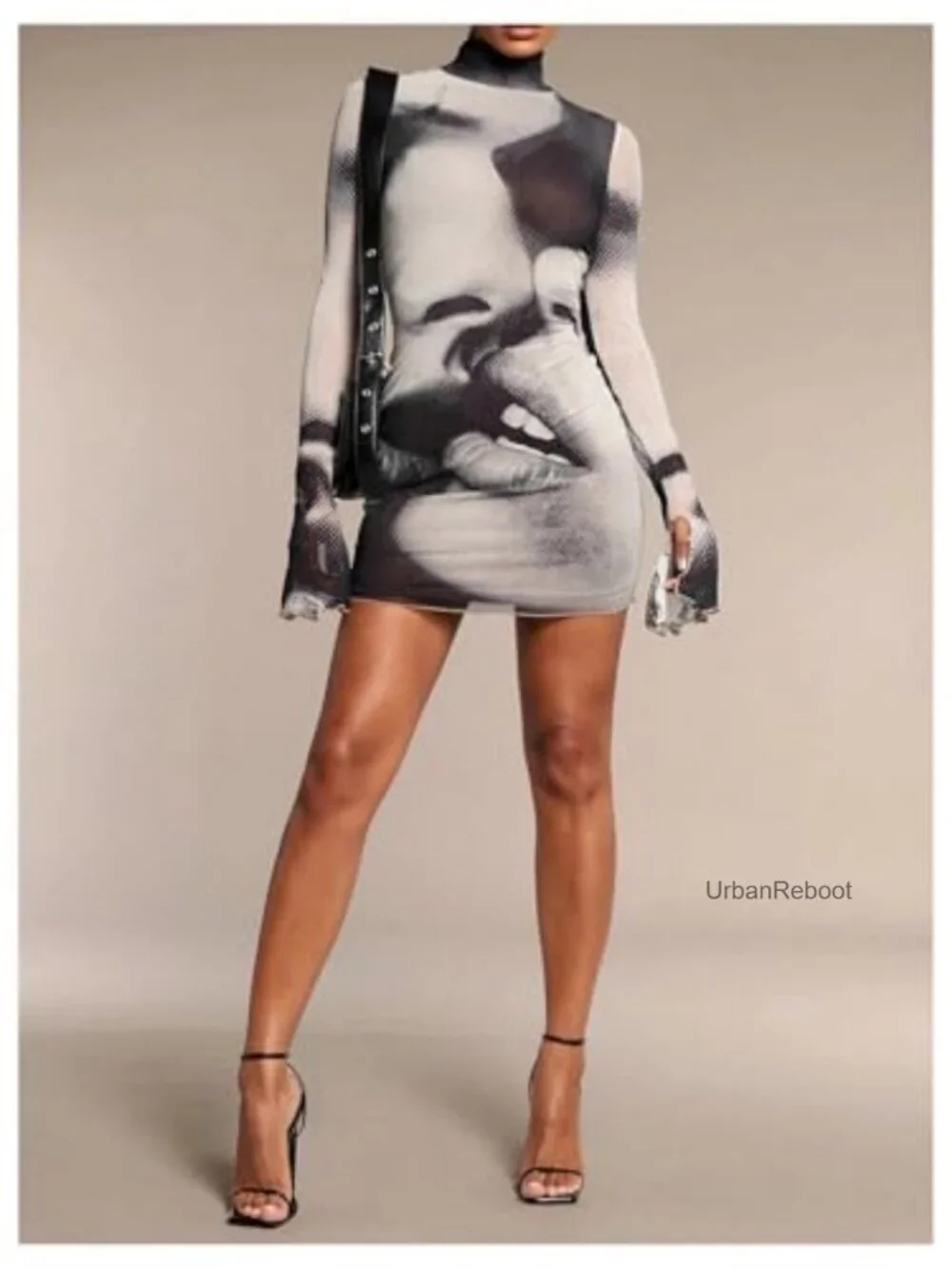 Women's Long Sleeve Bodycon Club Dress Y2K Rave Outfit